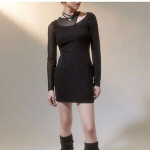 NWT UO Bruna Mesh Layered Mini Dress